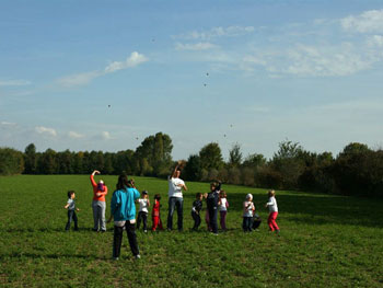 Lancio delle palline d'argilla